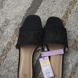 wild fable Black Lace Slide Mules